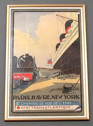 Appraisal: Travel poster with art by Albert Sebille showing passenger train