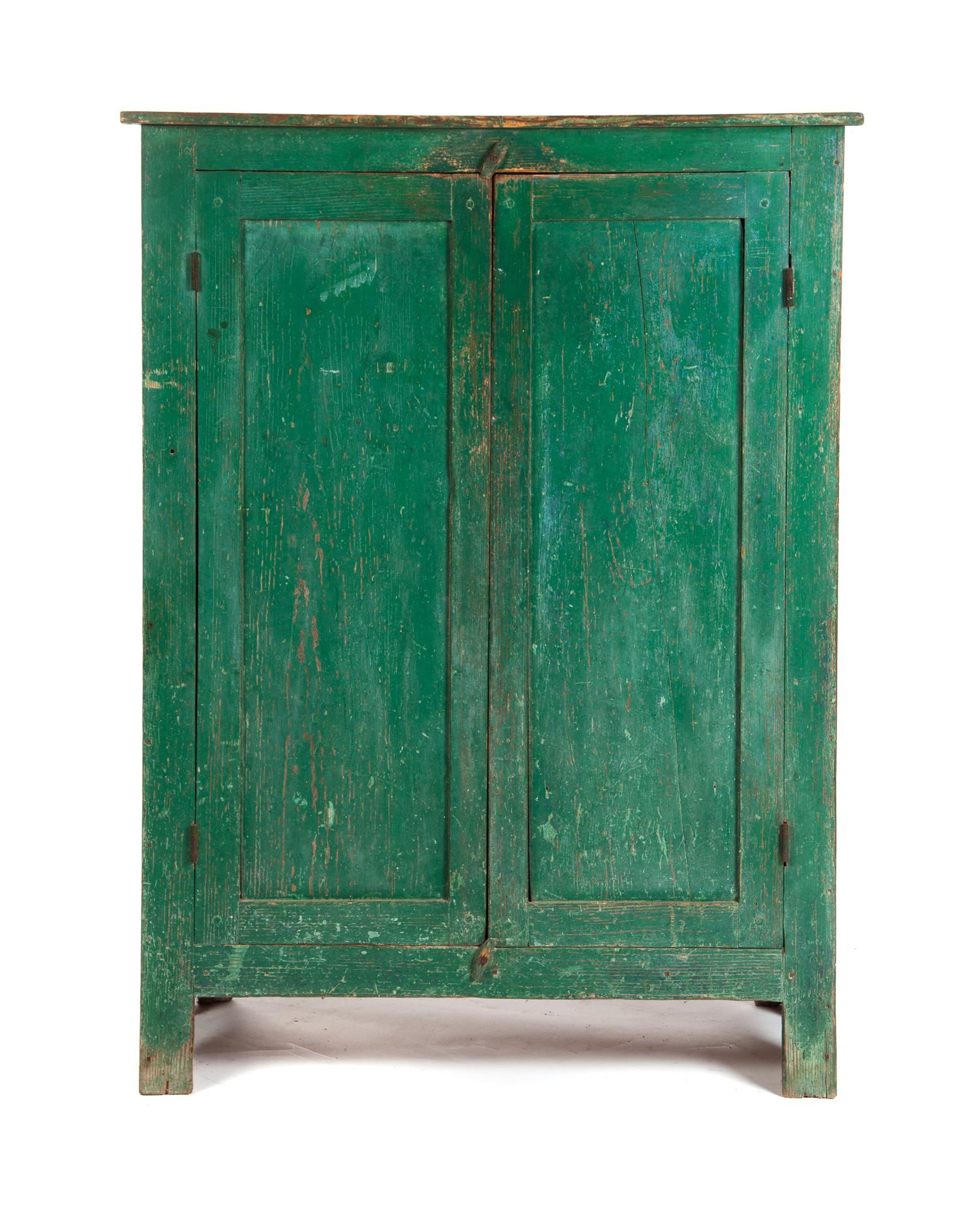 Appraisal: SOUTHERN PAINTED JELLY CUPBOARD American mid th century yellow pine