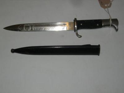 Appraisal: A NAZI PRESENTATION PARADE BAYONET with chequered composition grip frost