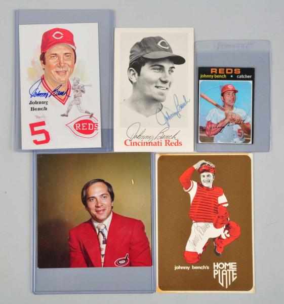 Appraisal: Lot of Johnny Bench Sports Items Description Includes four autographed