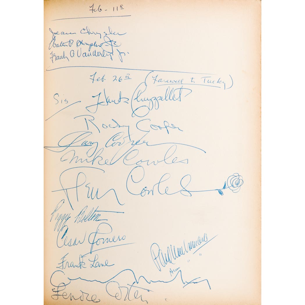 Appraisal: FAIRBANKS DOUGLAS JR The guest book from - for Douglas