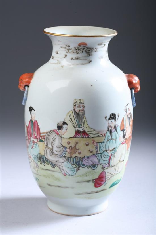 Appraisal: CHINESE FAMILLE ROSE PORCELAIN VASE Yongzheng underglazed blue mark late