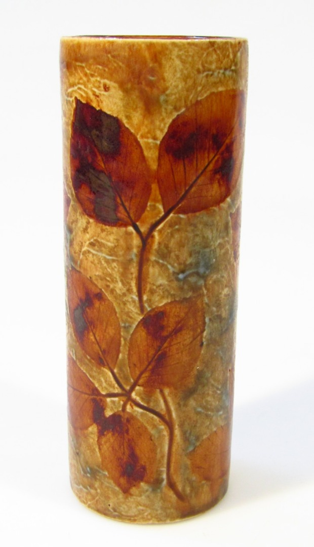 Appraisal: An early thC Royal Doulton stoneware cylindrical vase the compressed