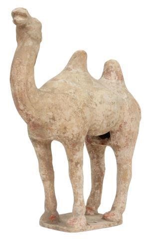 Appraisal: Chinese Han Dynasty style terracotta Bactrian camel depicting standing on