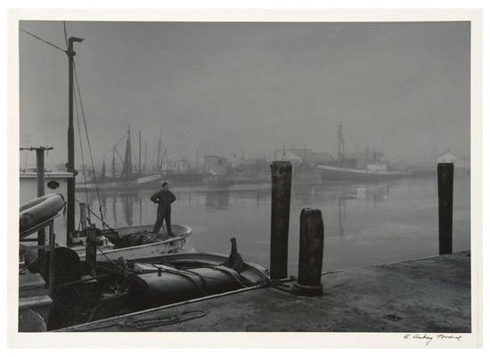 Appraisal: A Aubrey Bodine - Ocean City Fish Dock ca Toned