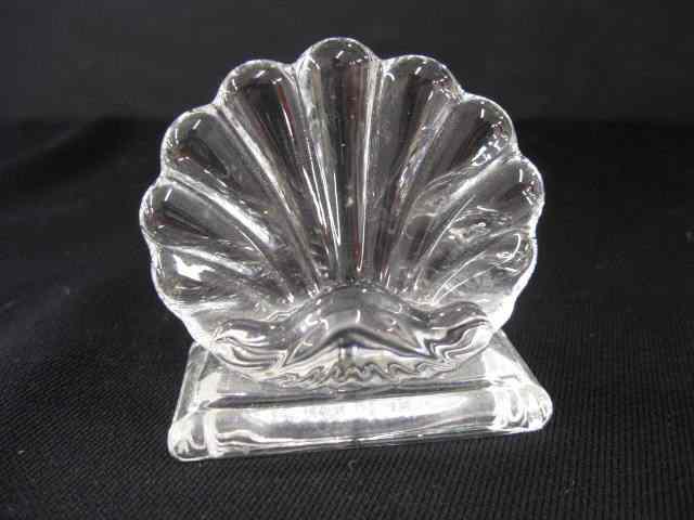 Appraisal: Baccarat Crystal Figural Shell Place CardHolders clam design '' signed