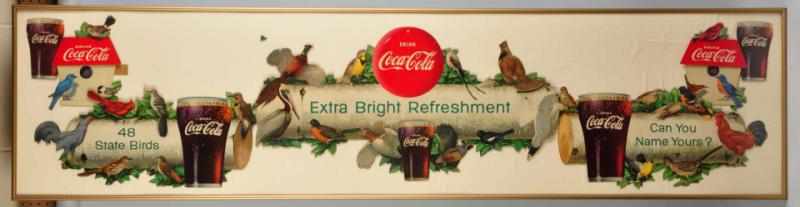 Appraisal: Coca-Cola State Birds Festoon Framed under plexiglass Some small edge