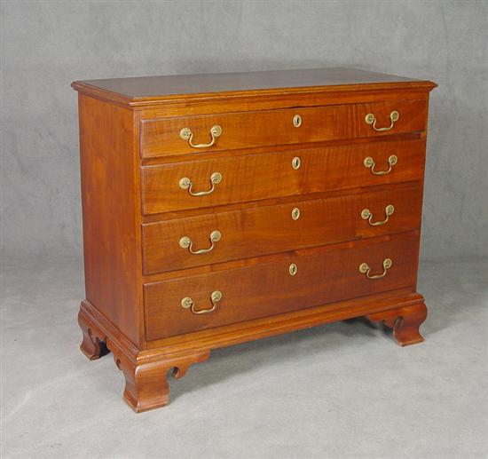 Appraisal: Chippendale Walnut Chest of Drawers Circa Four graduated thumb molded