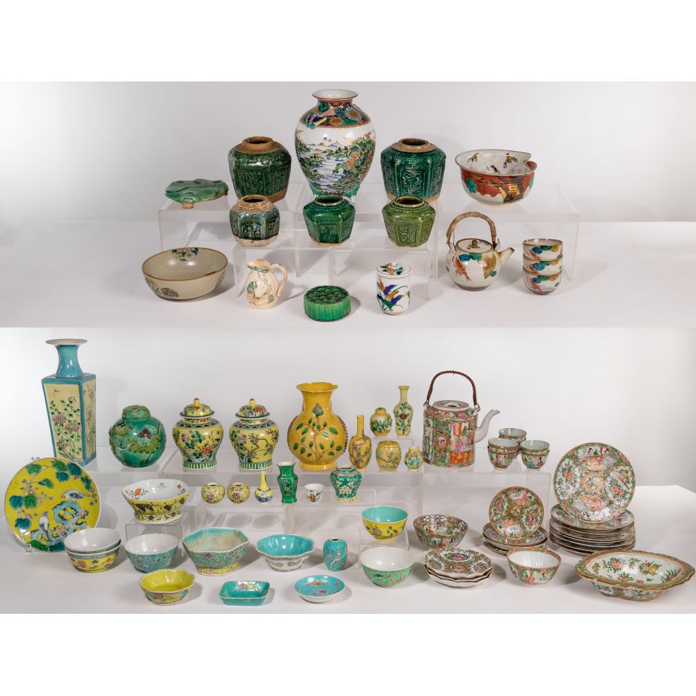 Appraisal: ASIAN POTTERY AND PORCELAIN ASSORTMENTApproximately mostly Chinese and Japanese items