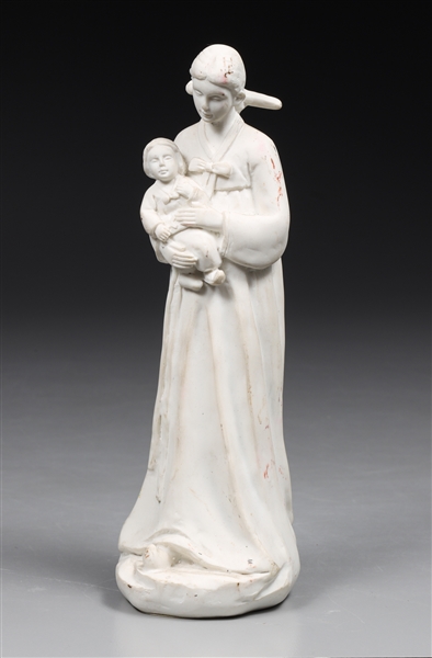 Appraisal: Chinese bisque porcelain figure of mother and child surface soiling