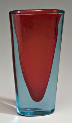 Appraisal: Cendese Sommerso vase Gino Cendese Murano Italy - red interior