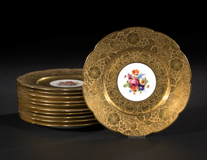 Appraisal: Set of Eleven Heinrich and Company Bavaria Polychromed and Gilded