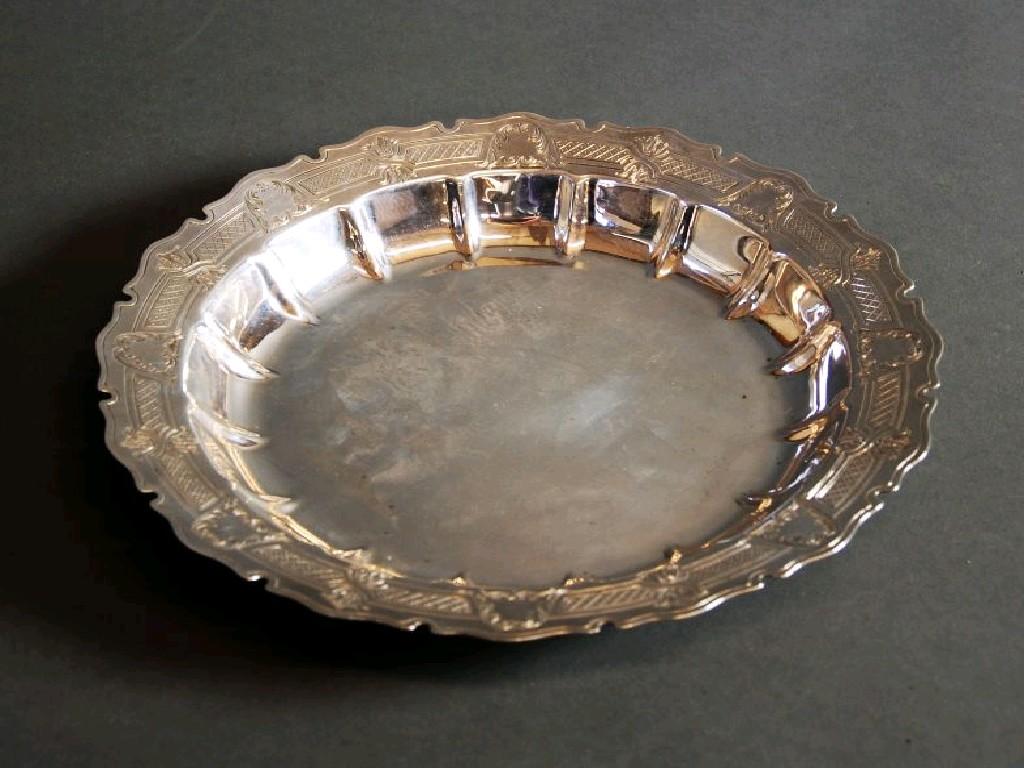 Appraisal: GEORGE V SILVER DISH of good gauge by Roberts and