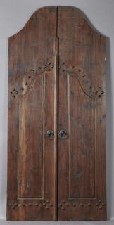 Appraisal: Large Pair of Carved Walnut Doors mid th c th