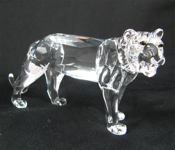 Appraisal: SWAROVSKI AUSTRIAN CUT CRYSTAL TIGER faceted and clear crystal Swarovski