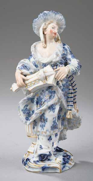 Appraisal: Two Meissen Blue and White Porcelain Figures in the Chinoiserie