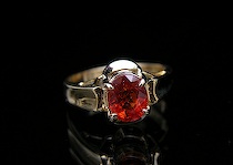 Appraisal: Ladies' Golden Spessartite Garnet Ring Pretty K yellow gold mount