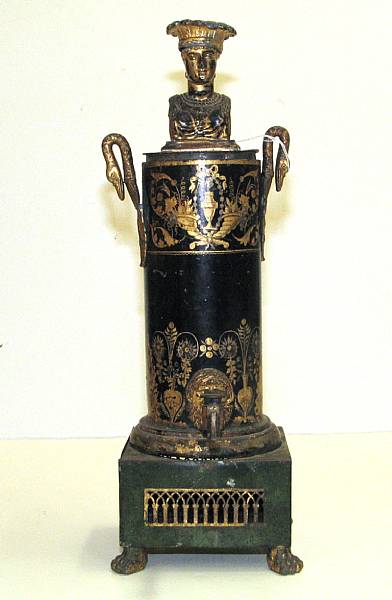 Appraisal: An Empire painted and parcel gilt t le coffee urn