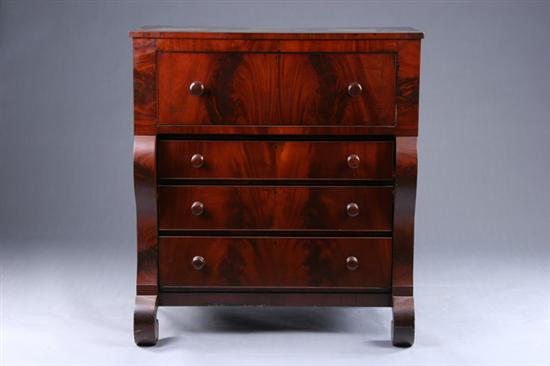 Appraisal: CLASSICAL CHEST OF DRAWERS mid- th century mahogany Rectangular top