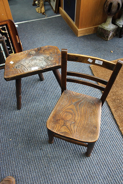 Appraisal: A TH CENTURY ASH AND ELM CHILD'S CHAIR in height