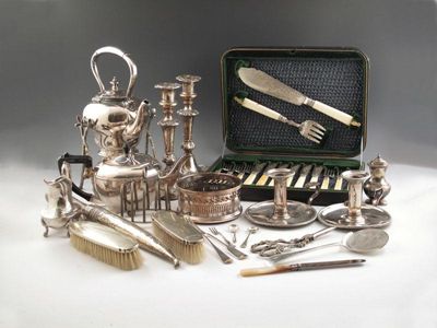 Appraisal: A mixed lot of old Sheffield and electroplated items comprising