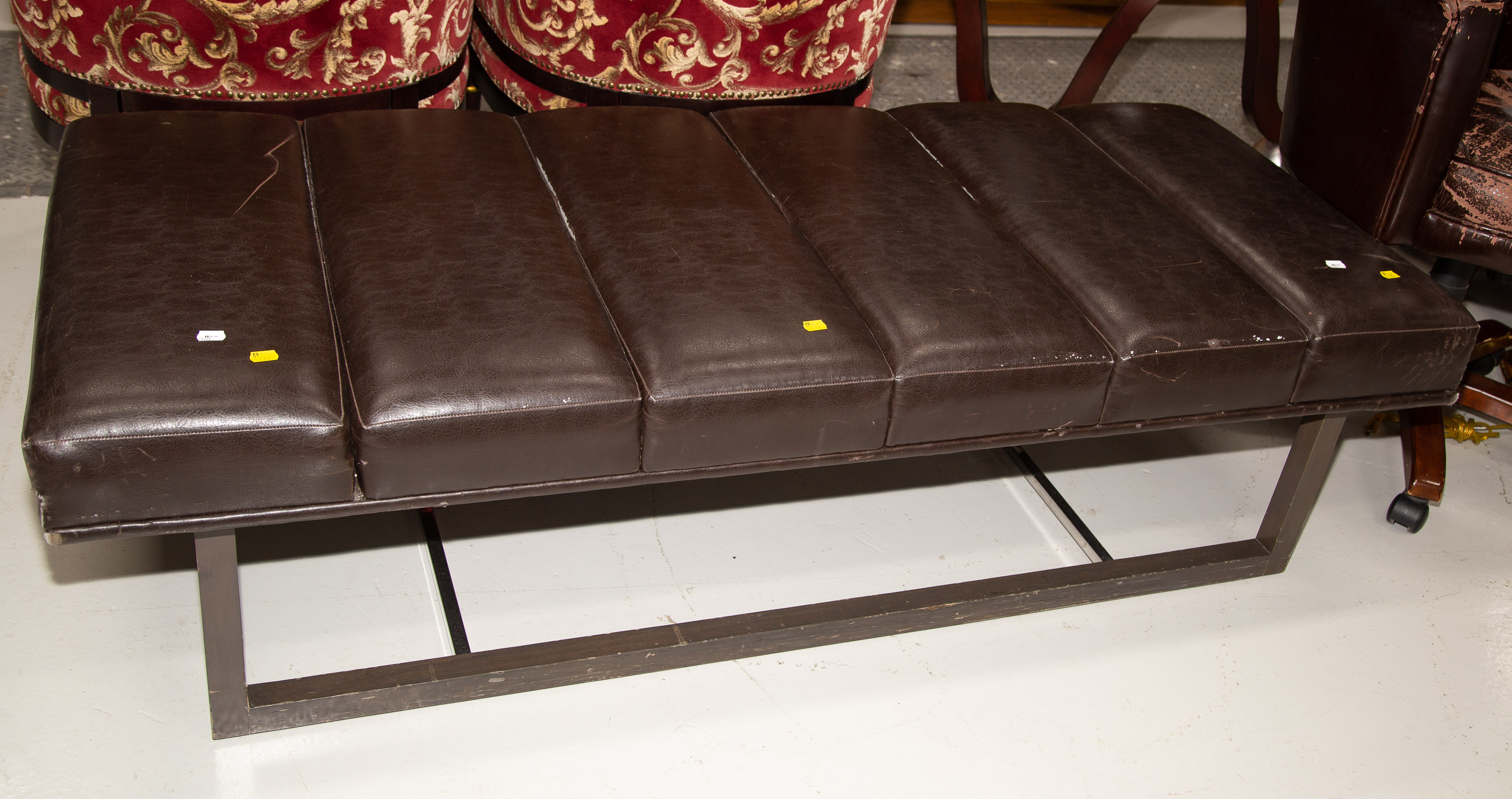 Appraisal: OVERSIZED MID CENTURY STYLE BENCH J A Casillas contemporary wooden