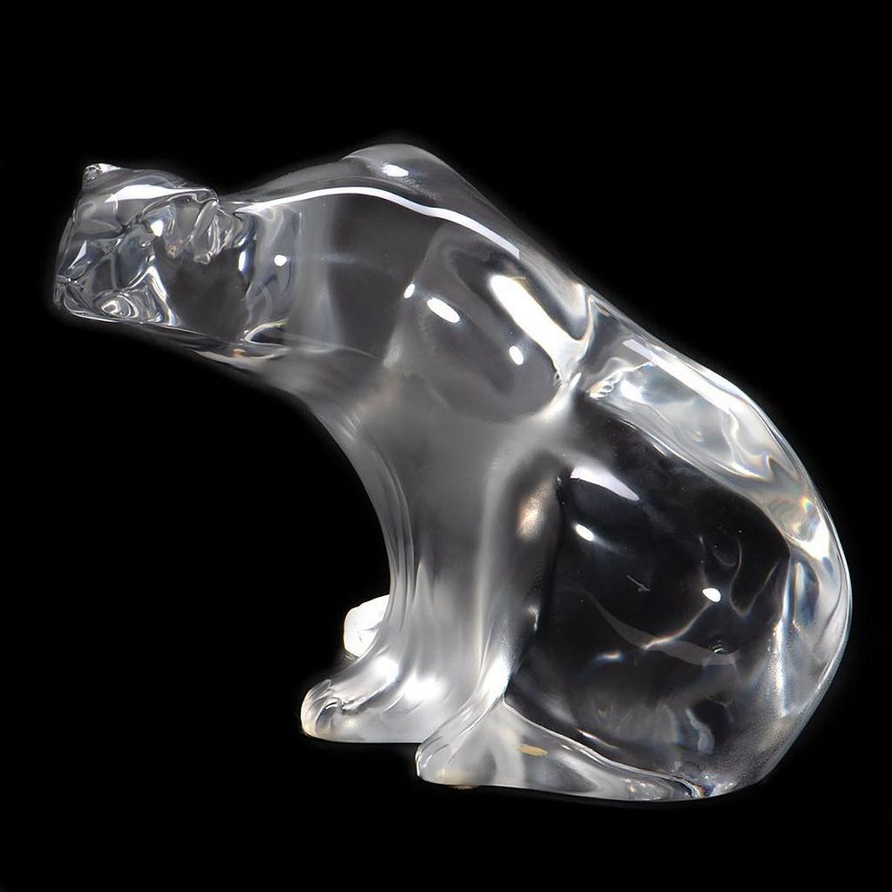 Appraisal: Lalique Crystal Polar Bear Height in Condition Very good no