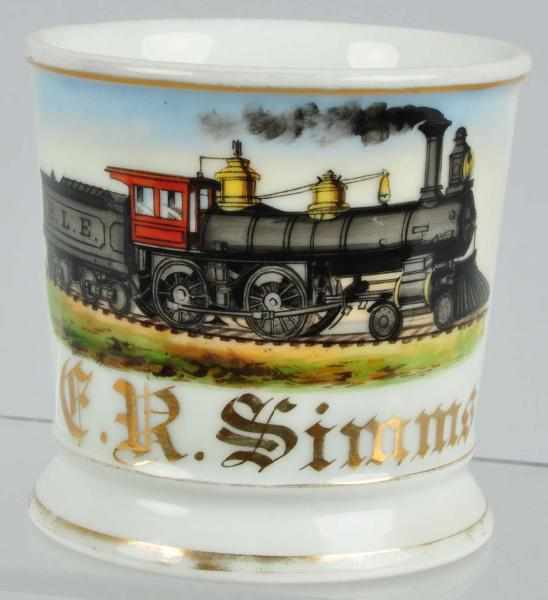 Appraisal: Locomotive Shaving Mug Description Nice image of steam driven locomotive