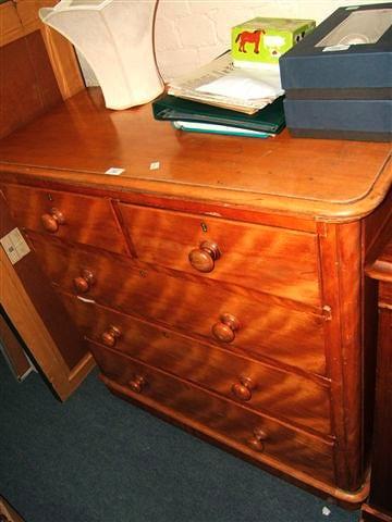 Appraisal: A maple wood chest of two short and three long