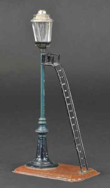 Appraisal: BING STREET LAMP WITH LADDER Germany hand painted pole in