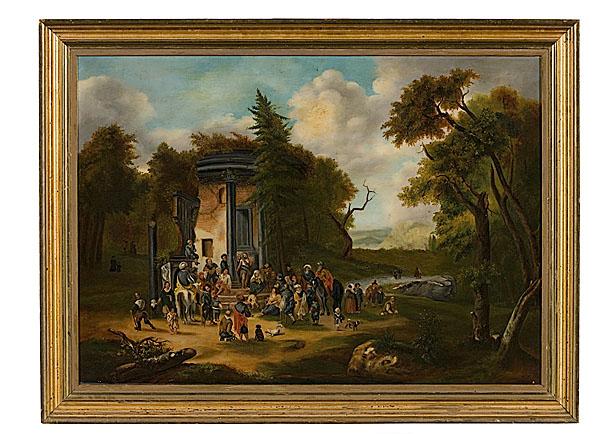 Appraisal: TH CENTURY NEW YORK ALLEGORICAL LANDSCAPE BY MARY ROOT oil