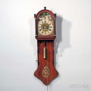 Appraisal: Mahogany Freisland Wall Clock with Automata Netherlands c the painted