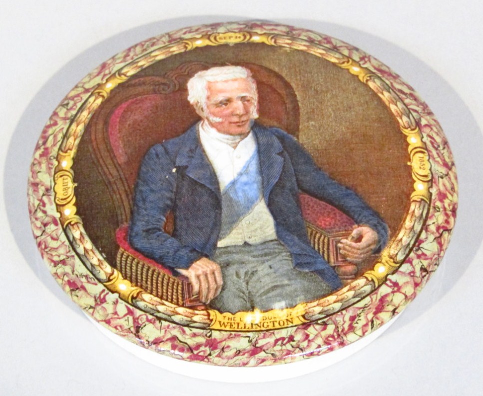 Appraisal: A thC Prattware pot lid the Duke Of Wellington dated