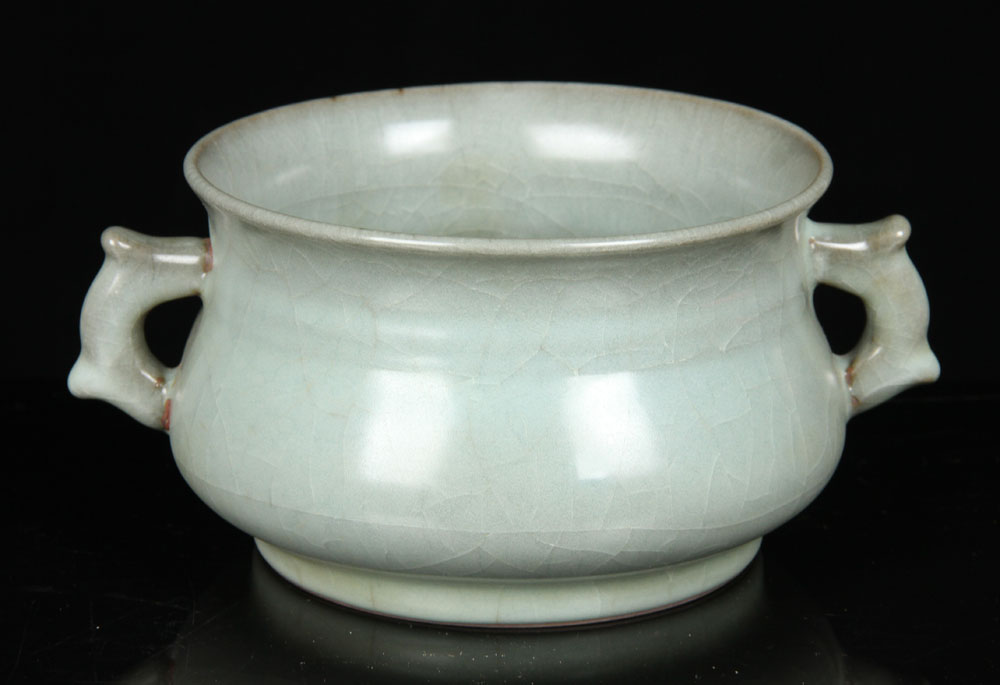 Appraisal: - Chinese Celadon Green Censer Porcelain Chinese celadon green censer