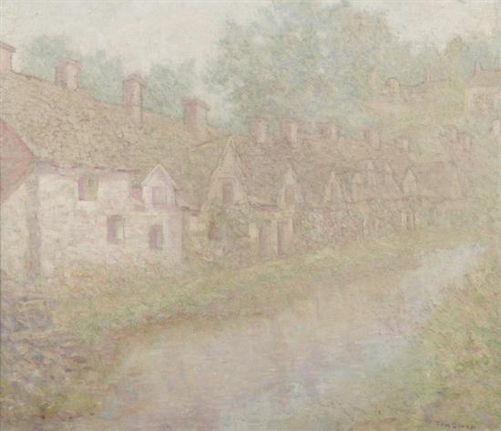 Appraisal: THOMAS E BROWN American - ALONG AN ENGLISH VILLAGE LANE