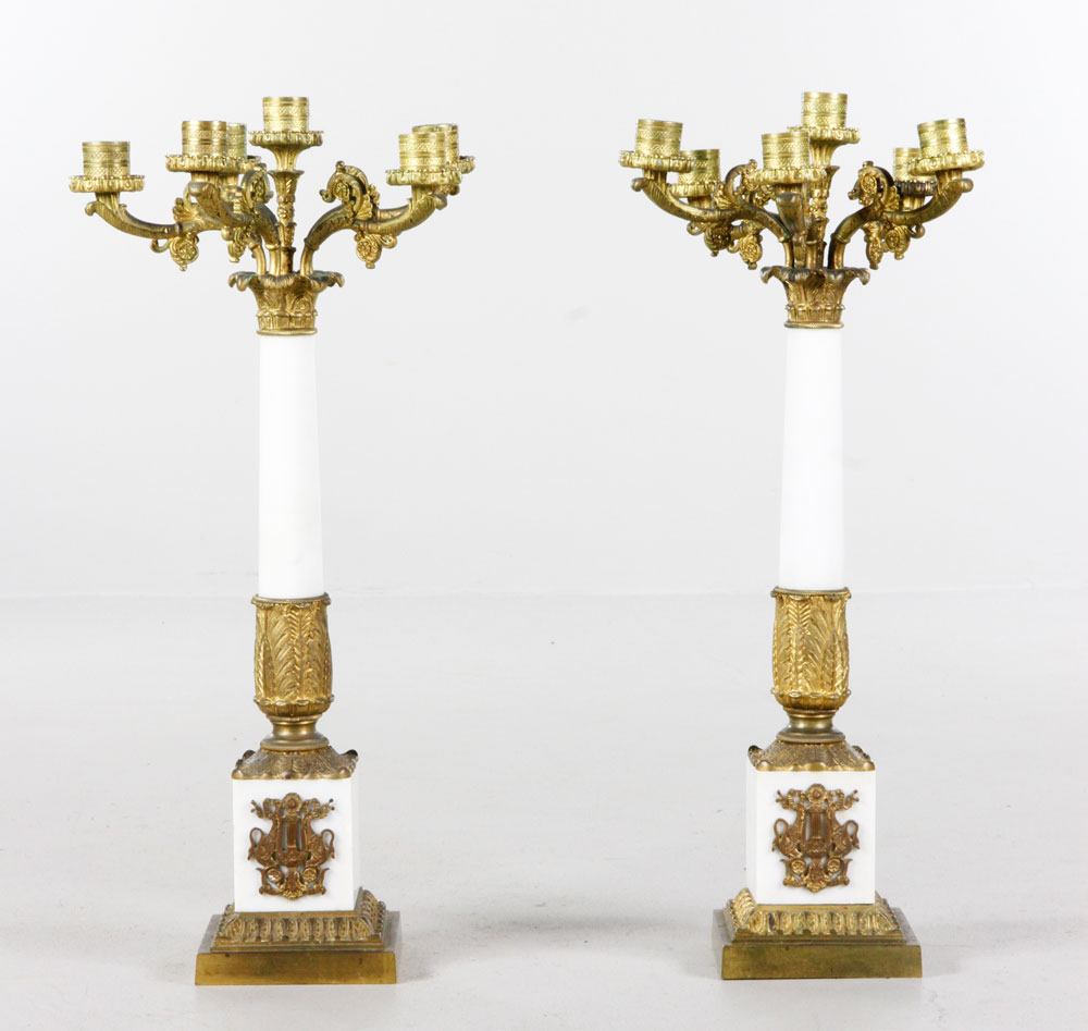 Appraisal: - Late th C Early th C French Candelabra Late