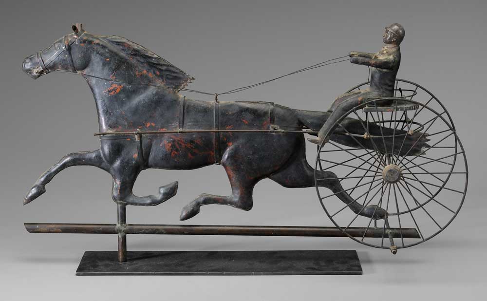 Appraisal: Horse With Two-Wheeled Sulky Weathervane American second half th century