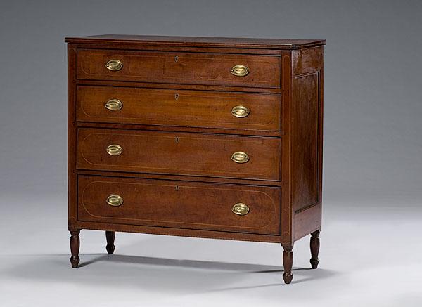 Appraisal: SHERATON CHERRY CHEST OF DRAWERS Ohio or Western Pennsylvania ca