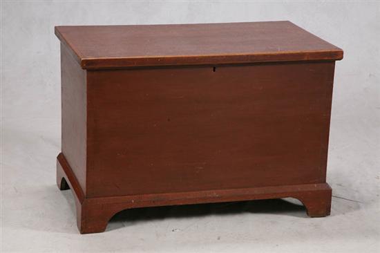 Appraisal: BLANKET BOX Poplar with a bracket base till and lock