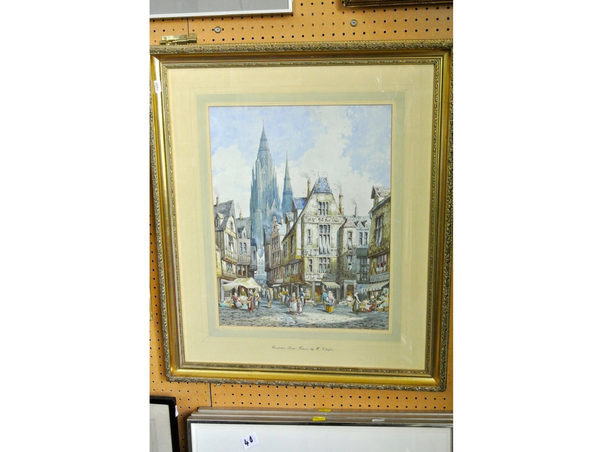 Appraisal: A th century watercolour of a continental city scene with