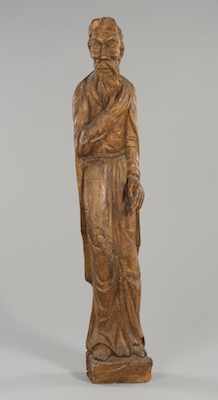 Appraisal: A Large Carved Architectural Figure th th Century Carved mainly