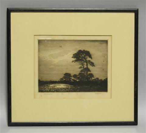 Appraisal: K VERNON TREE Etching X in Framed lower left inscribed