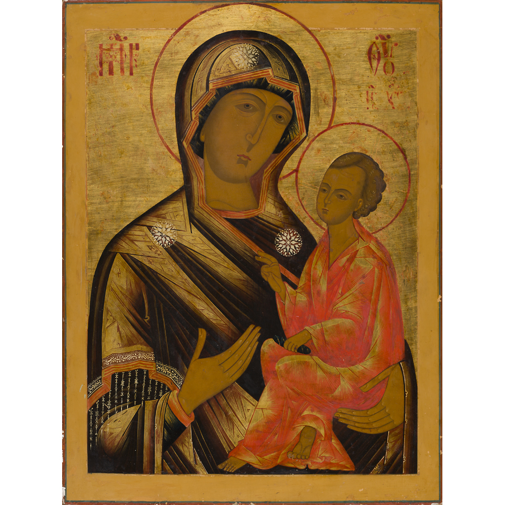 Appraisal: LARGE RUSSIAN ICON 'MOTHER OF GOD OF TIKHVIN' TH CENTURY