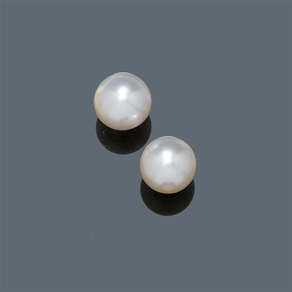 Appraisal: PEARL EAR STUDS White gold Elegant ear studs each of