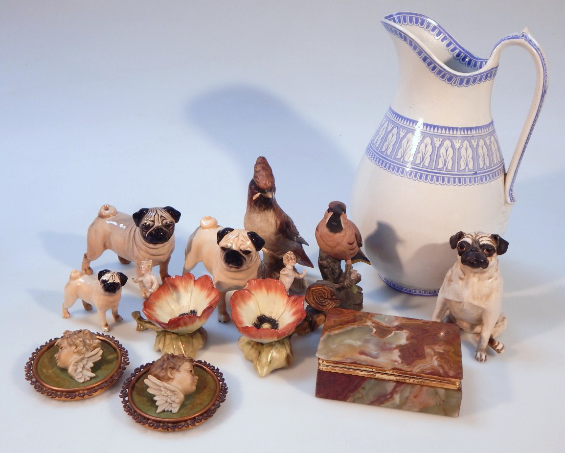 Appraisal: Various pottery and effects to include Beswick pug dog Cutpoll