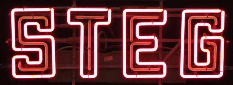 Appraisal: Steg Beer Neon Sign Description s to s Pink and