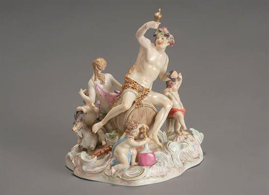 Appraisal: Meissen Bacchanalian Figural Group Probably Outside Decorated Late th-Early th