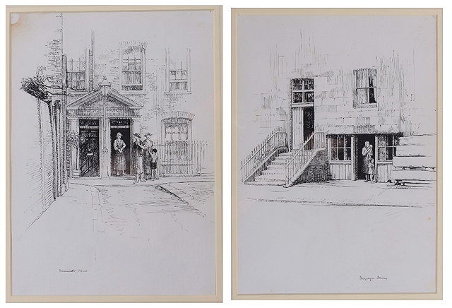 Appraisal: NATHANIEL SPARKES - 'Monmouth House' and 'Trafalgar Studios Chelsea' inscribed