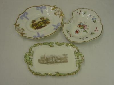 Appraisal: AN ENGLISH PORCELAIN TRAY of rounded oblong form with green