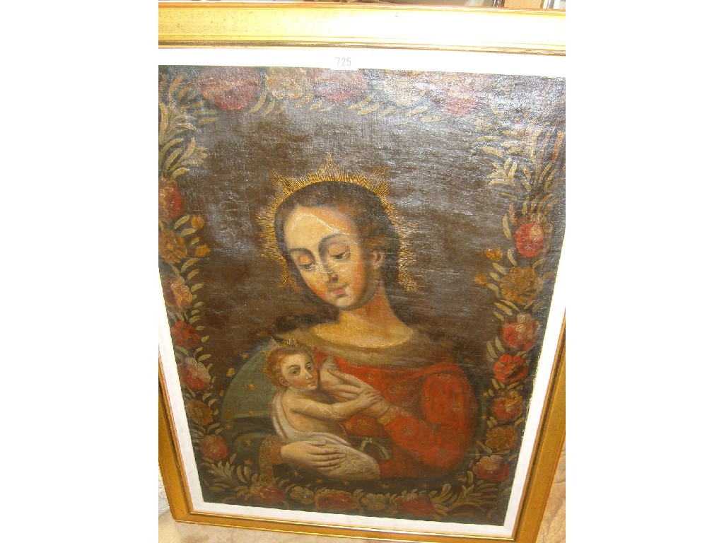 Appraisal: An th century oil painting on canvas probably continental showing